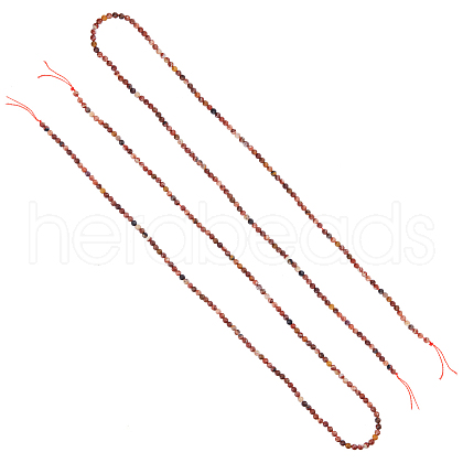 FIBLOOM 2 Strands Natural Red Rainbow Jasper Beads Strands G-FI0001-07-1