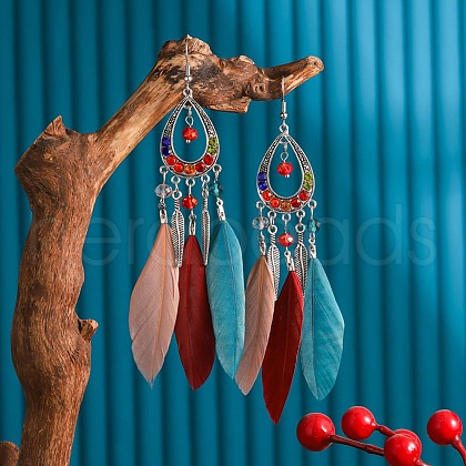 Alloy Rhinestone Teardrop Dangle Earrings FS-WGBDF6F-08-1