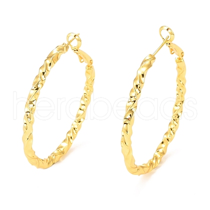 Brass Hoop Earrings EJEW-F273-04A-G-1