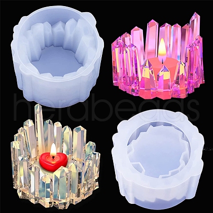 Crystal Cluster Shape DIY Tealight Candle Holder Molds CAND-PW0013-41-1