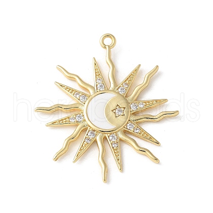 Brass Micro Pave Cubic Zirconia Pendant KK-P280-34G-1