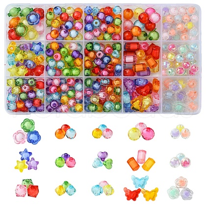 15 Styles Transparent Acrylic Beads TACR-FS0001-49-1