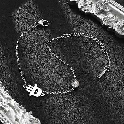 201 Stainless Steel Cable Chain Bracelets BJEW-H205-01A-P-1