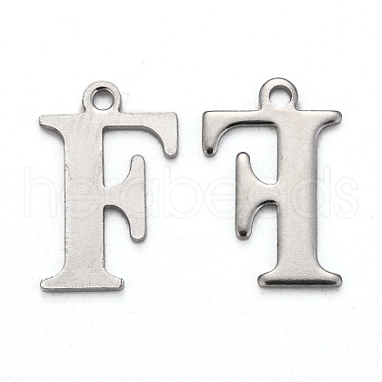 304 Stainless Steel Alphabet Charms STAS-H122-F-P-1