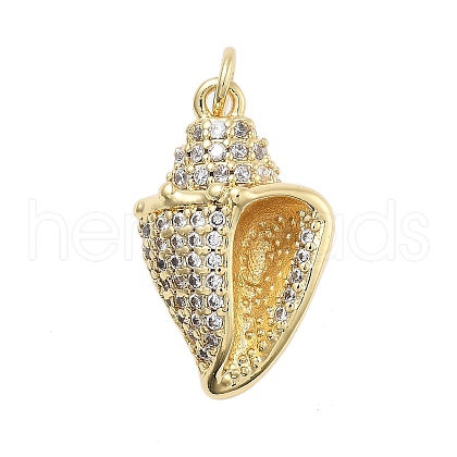 Brass With Cubic Zirconia Pendants KK-Q006-07G-1
