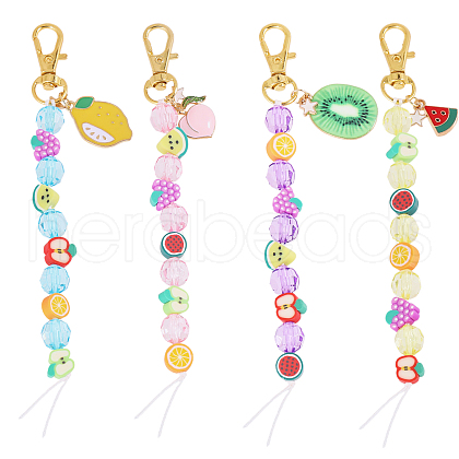 Fruit Polymer Clay & Acrylic & Alloy Enamel Locking Stitch Marker HJEW-CA00012-1