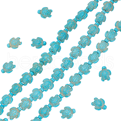 ARRICRAFT 4 Strands Synthetic Turquoise Beads Strands G-AR0005-15-1