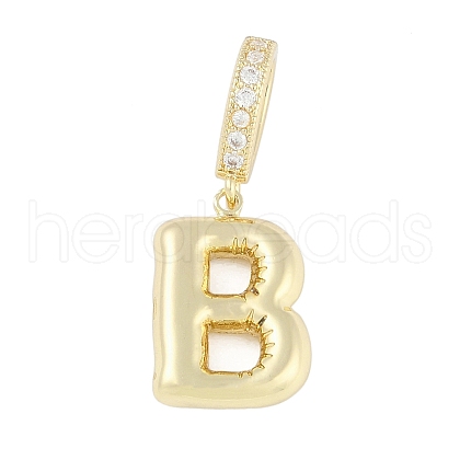 Brass Micro Pave Clear Cubic Zirconia Pendants KK-M289-01B-G-1