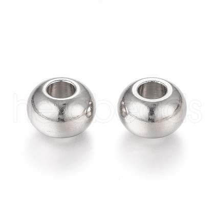 Tarnish Resistant 201 Stainless Steel European Beads STAS-L238-008P-1