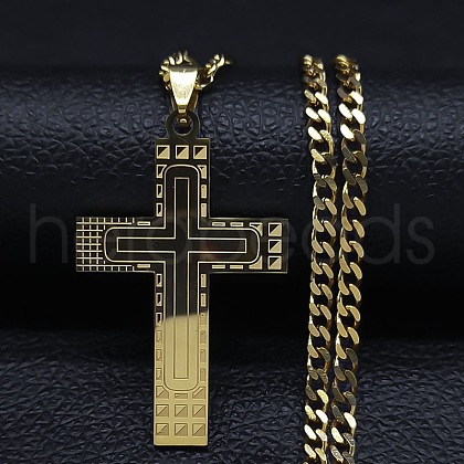 Stainless Steel Cross Pendant Necklaces YH0814-1-1