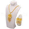 Flower Alloy Pendant Necklace & Stud Earring Sets FS-WG70EA9-01-5