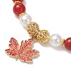 Natural Carnelian Beaded Stretch Bracelets for Women BJEW-JB11328-3