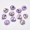 Faceted K9 Glass Rhinestone Charms X-RGLA-F053-E-001VL-1