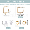 CREATCABIN 20Pcs Rectangle Brass Stud Earrings Findings DIY-CN0002-92-2