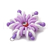 Handmade Polymer Clay and Snowflake Lampwork and Glass Round Pendants PALLOY-MZ00639-01-4