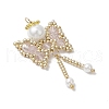 Glass Seed Beaded Butterfly Pendants PALLOY-MZ00649-01-3