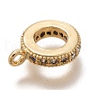 Brass Micro Pave Clear Cubic Zirconia Charms ZIRC-B002-43G-2