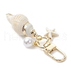 Spiral Shell & Synthetic Turquoise Starfish Pendant Decorations HJEW-JM03171-03-4