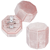 3-Slot Octagon Velvet Rings Box CON-WH0099-13B-1