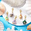 Sea Turtle Dyed Synthetic Turquoise Pendant Decorations HJEW-JM03337-1