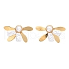 Flower 304 Stainless Steel Stud Earrings EJEW-C142-05G-4