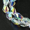 Transparent Electroplate Glass Beads Strands GLAA-K064-03B-AB01-3