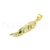 Brass Micro Pave Cubic Zirconia Pendants KK-E111-21G-2