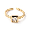 Mother's Day Rings Square Cubic Zirconia Cuff Ring for Her RJEW-C017-11G-RS-1