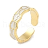 Ion Plating(IP) 304 Stainless Steel Enamel Cuff Finger Rings RJEW-L107-087G-01-1