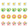 20Pcs 4 Styles Opaque Flower Resin Cabochons RESI-FS0001-55-1