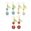 3Pairs Electroplate Glass Dangle Earrings EJEW-TA00652-2