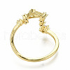 Brass Micro Pave Clear Cubic Zirconia Cuff Rings RJEW-T016-01J-NF-2