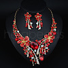 Alloy Glass Rhinestone Earrings & Necklaces Sets FS-WG8F07A-02-1