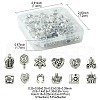 60Pcs 12 Style Tibetan Style Alloy European Beads TIBEB-FS0001-04-5