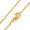 2mm Rack Plating Brass Twisted Chain Necklaces for Women Men MAK-L044-61G-2