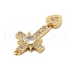 Brass Micro Pave Clear Cubic Zirconia Pendants KK-L228-35G-2