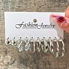 Twist Wave Alloy Stud Earrings AJEW-PW0005-33E-1