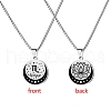 12 Constellation Stainless Steel Half Moon & Lotus Pendant Box Chain Necklaces PW-WGE44A0-10-1
