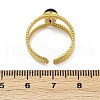 316 Stainless Steel with Natural Mixed Gemstone Cuff Rings RJEW-Z098-01G-11-5