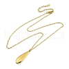 304 Stainless Steel Teardrop Pendant Cable Chain Necklaces for Women NJEW-A038-01G-4
