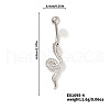 Shiny Brass Crystal Rhinestone Belly Button Rings CZ7821-4-1