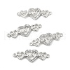 Brass Micro Pave Clear Cubic Zirconia Connector Charms KK-E068-VB383-3