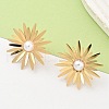 304 Stainless Steel ABS Imitation Pearl Stud Earrings EJEW-Z098-20G-3