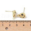 Brass Micro Pave Cubic Zirconia Stud Earring Findings KK-U075-01B-02G-3