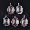 Transparent Glass Oval Pendants GLAA-S199-005-1