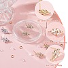 CREATCABIN 6 Pairs 2 Colors Brass Grass Shape Stud Earring Findings KK-CN0001-91-3