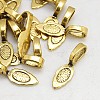 Tibetan Style Alloy Glue-on Flat Pad Bails GLF10728Y-NF-1
