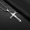 Cross 304 Stainless Steel Pendant Box Chain Long Necklaces for Men FS-WG328E8-02-2
