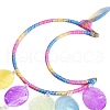 Suede Wrap Iron Moon Hanging Ornaments HJEW-G025-01-2