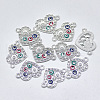 Silver Color Plated Alloy Links ENAM-S117-17-1
